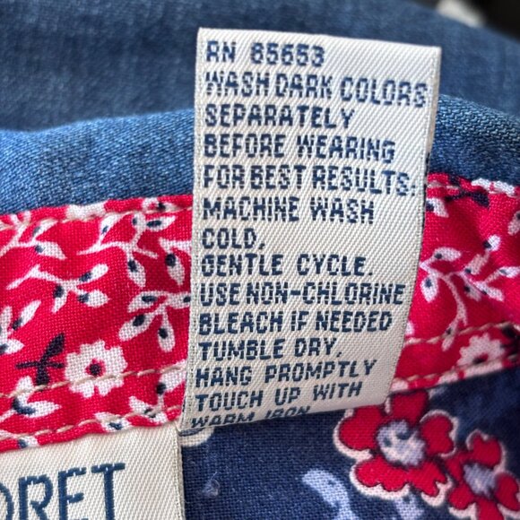 Vintage Womens Denim‎ Shirt Size 16 Bandana Patchwork Cowgirl Western - Picture 7 of 7